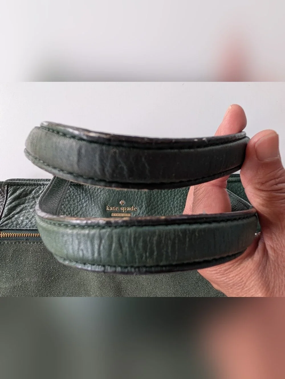 Kate Spade NY Chatham Lane Harlan Satchel 💚Leather Suede Bag Forest Green